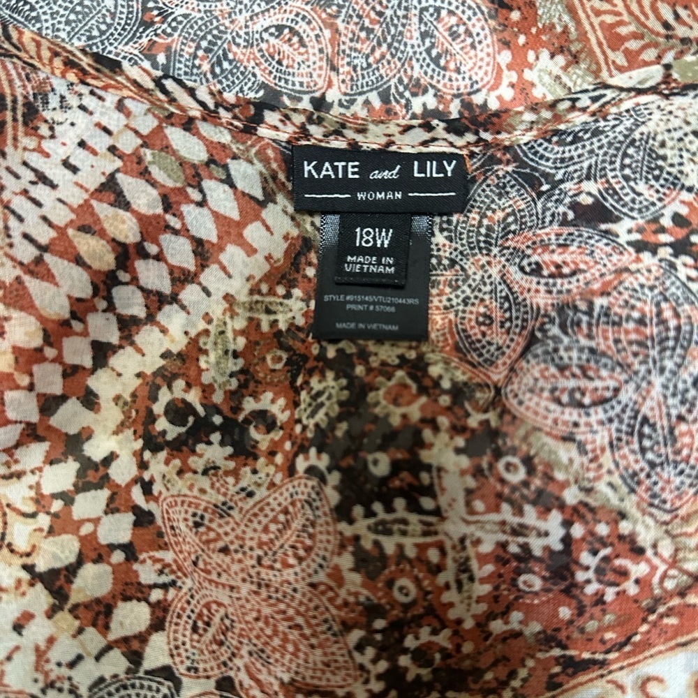 NWOT Chic High Low Wrap Dress in Orange and Brown - Picture 8 of 11